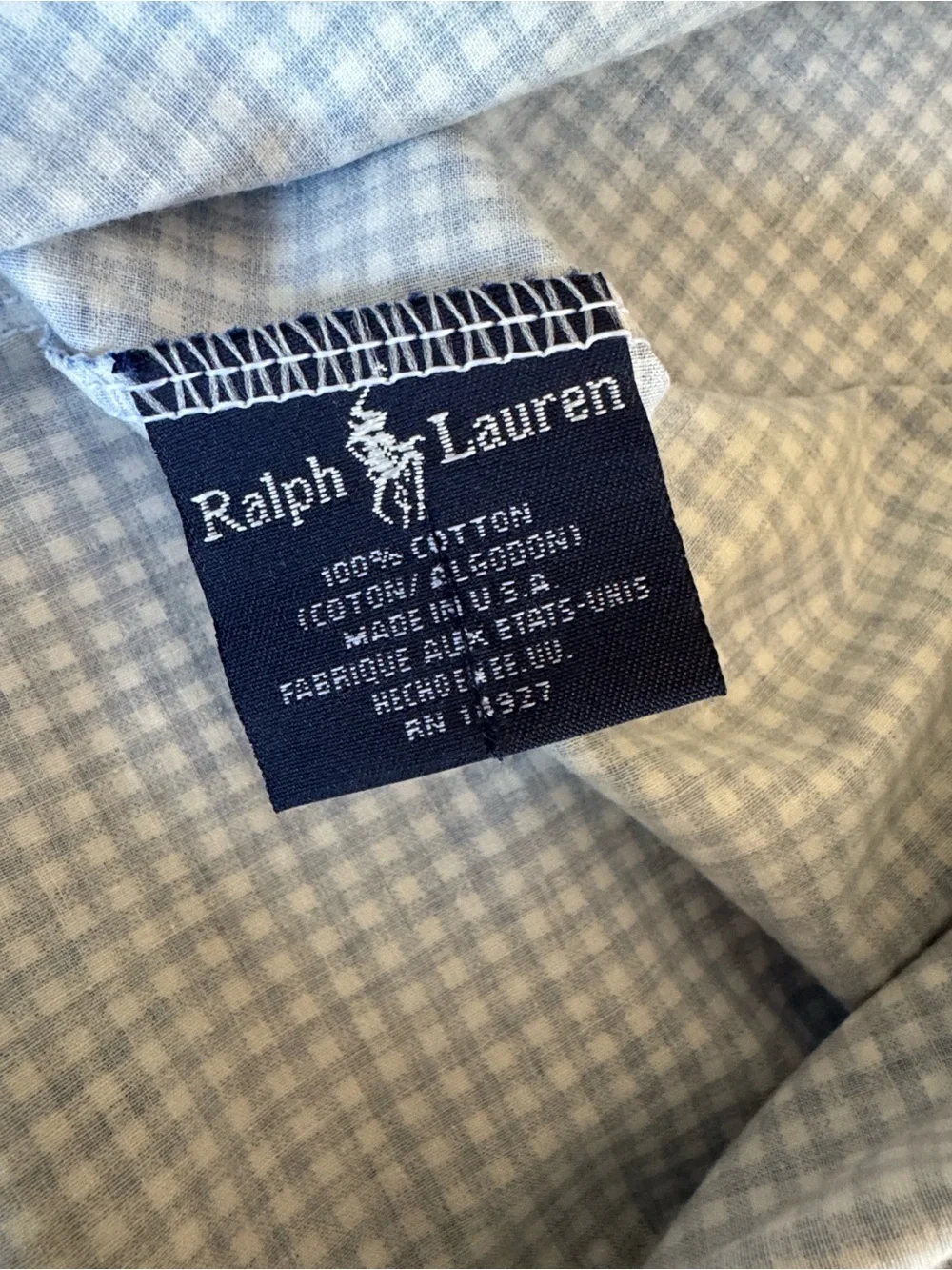 Two Ralph Lauren Blue Gingham Twin Comforters and Pillowcases